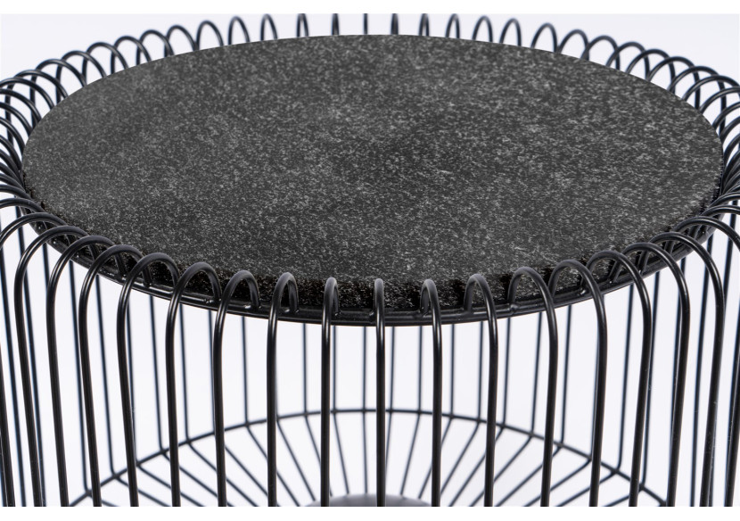 Table d'appoint MALIBU - Noir et argent, design élégant - UOHXV-BLK - Kayoom