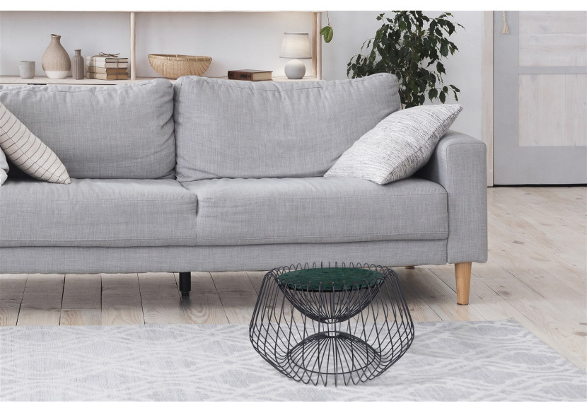 Table d'Appoint Malibu 300 - Marbre Vert et Noir - CDNNE-GRN - Kayoom