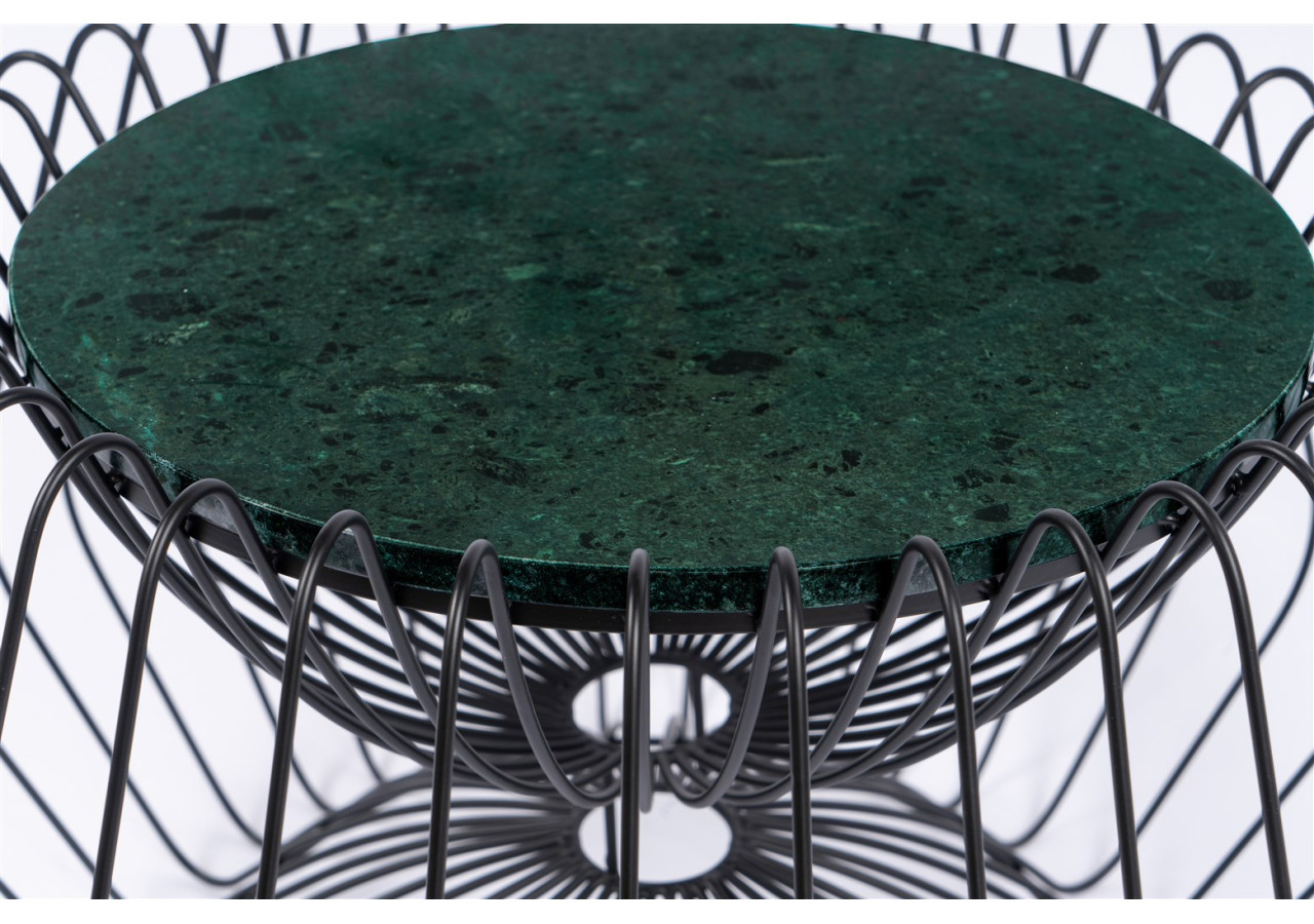 Table d'Appoint Malibu 300 - Marbre Vert et Noir - CDNNE-GRN - Kayoom