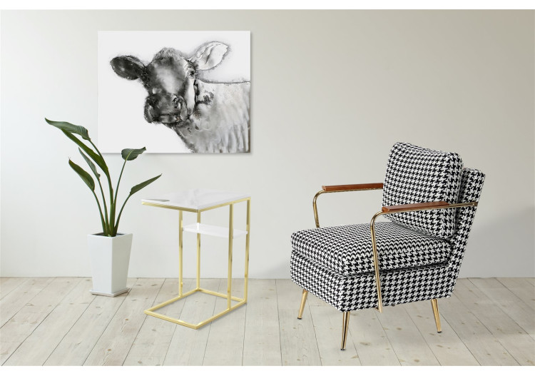 Table d'appoint Lucilla 200 - Blanc et or 35 x 48 x 62 cm - 7SR5F-GLD - Kayoom 2