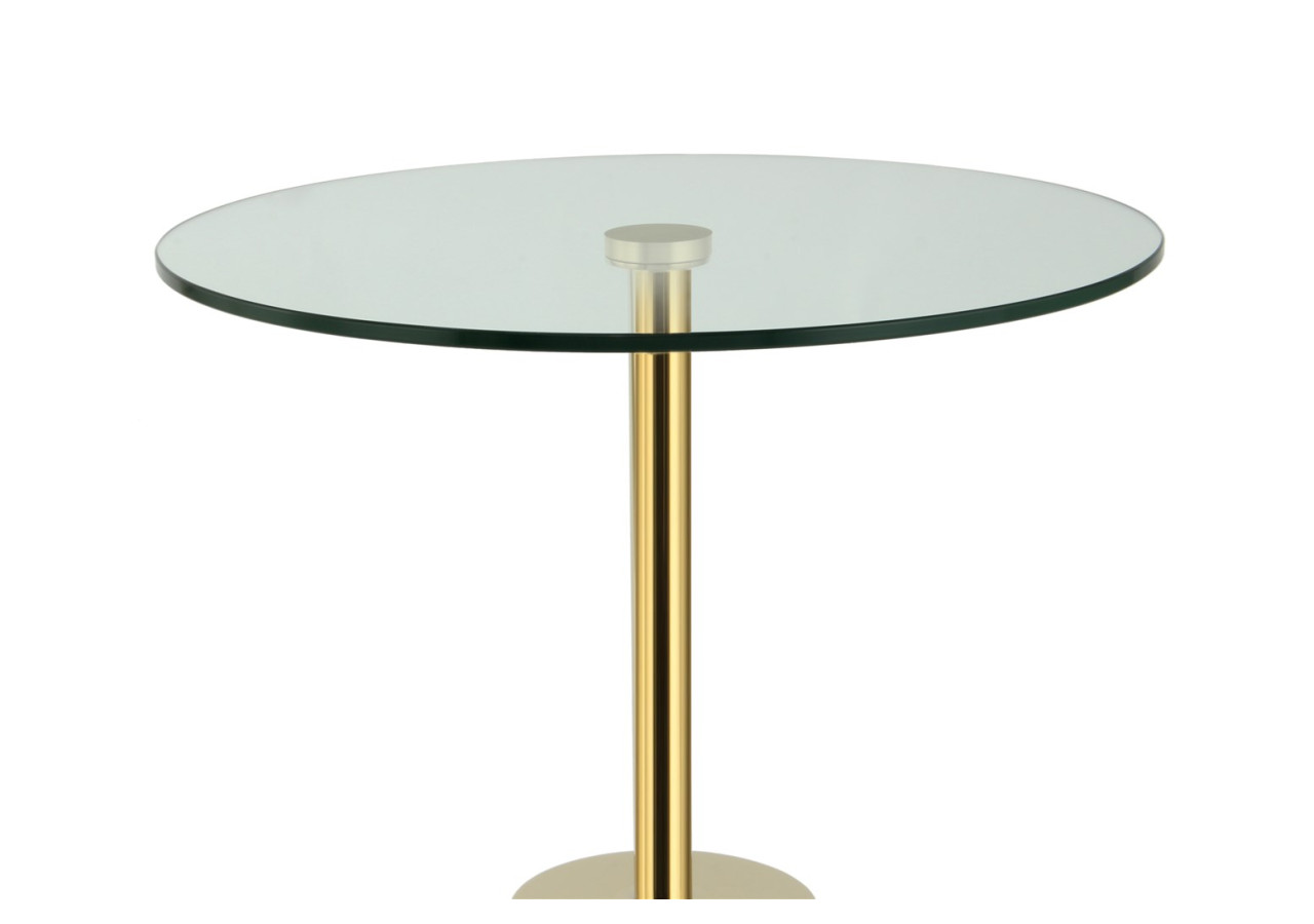 Table d'Appoint Lana 100 - Or et Noir avec Plateau en Verre - 13FZN-GLD-BLK - Kayoom