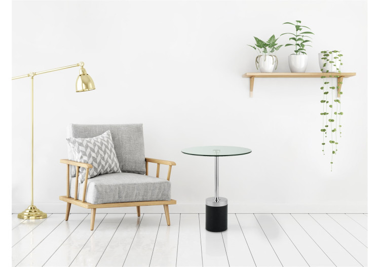 Table d'appoint Lana - Verre et piètement en marbre noir - 13FZN-SIV-BLK - Kayoom 2