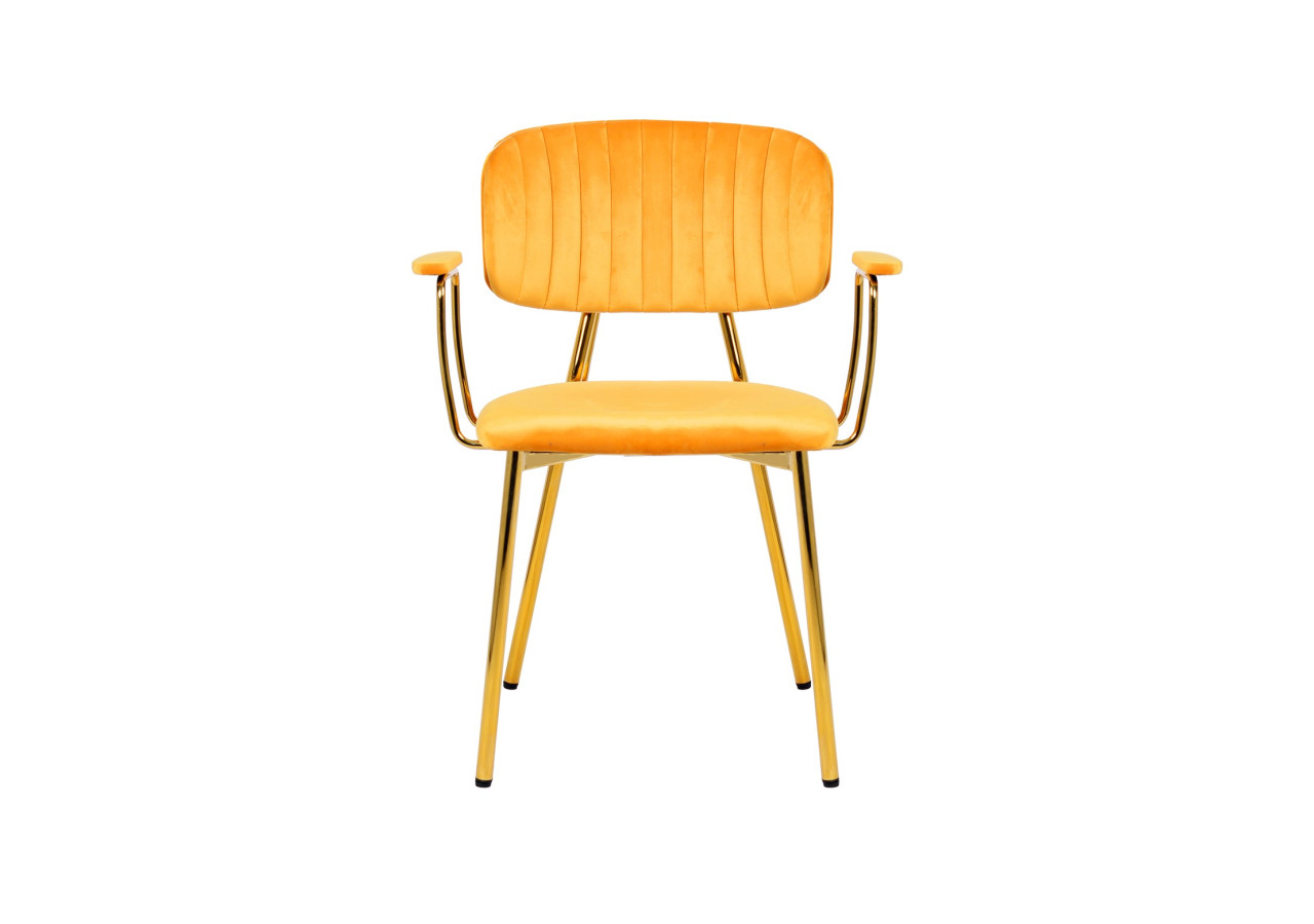 Chaise Kian - Set de 2 en velours orange clair - JT27M-LORA - Kayoom
