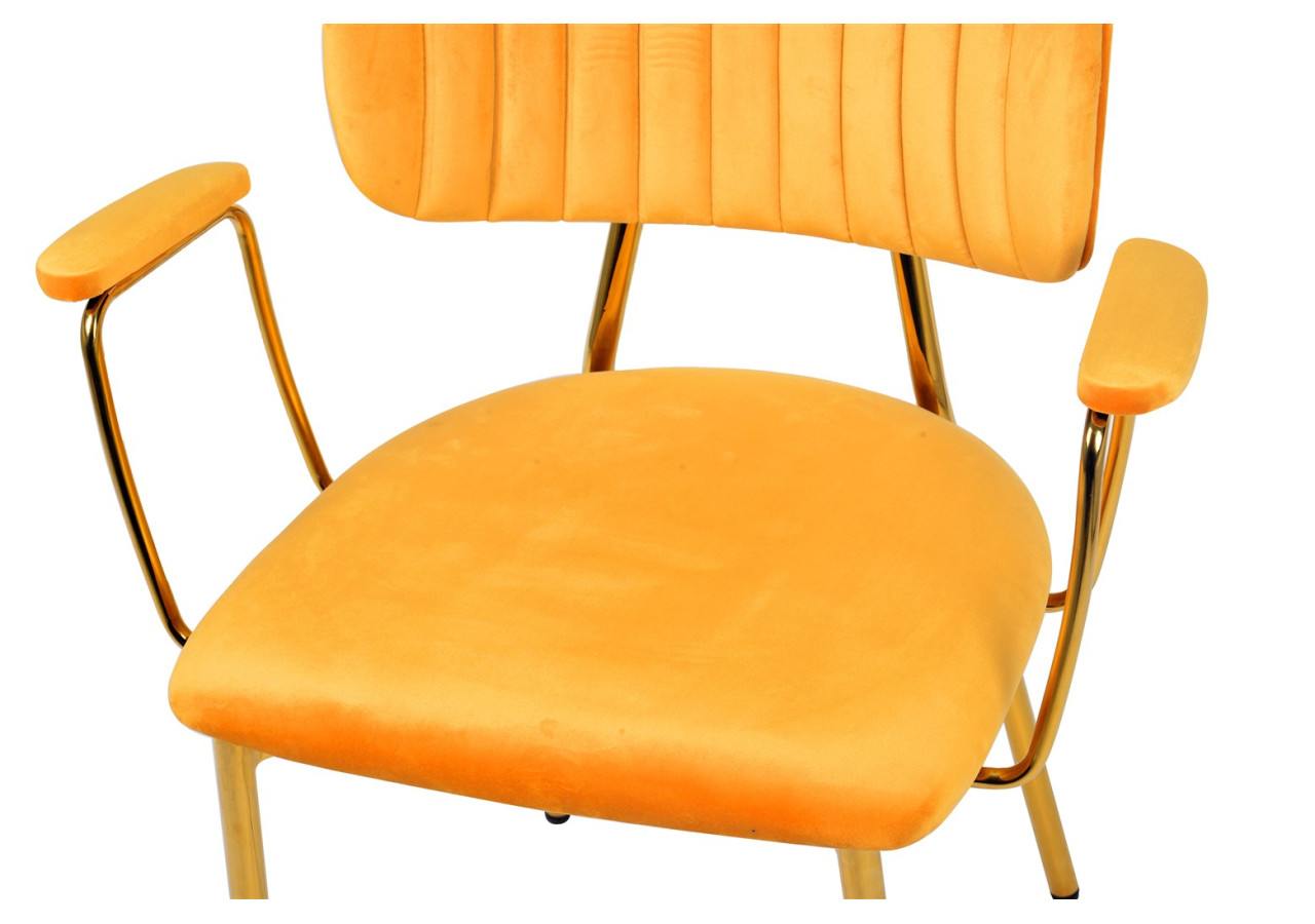 Chaise Kian - Set de 2 en velours orange clair - JT27M-LORA - Kayoom