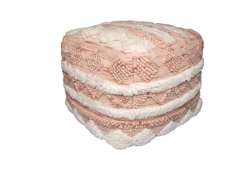 Pouf BOHIST 200 - Style Boho en rose et crème 50cm x 50cm - PWNDN-45-50 - me gusta