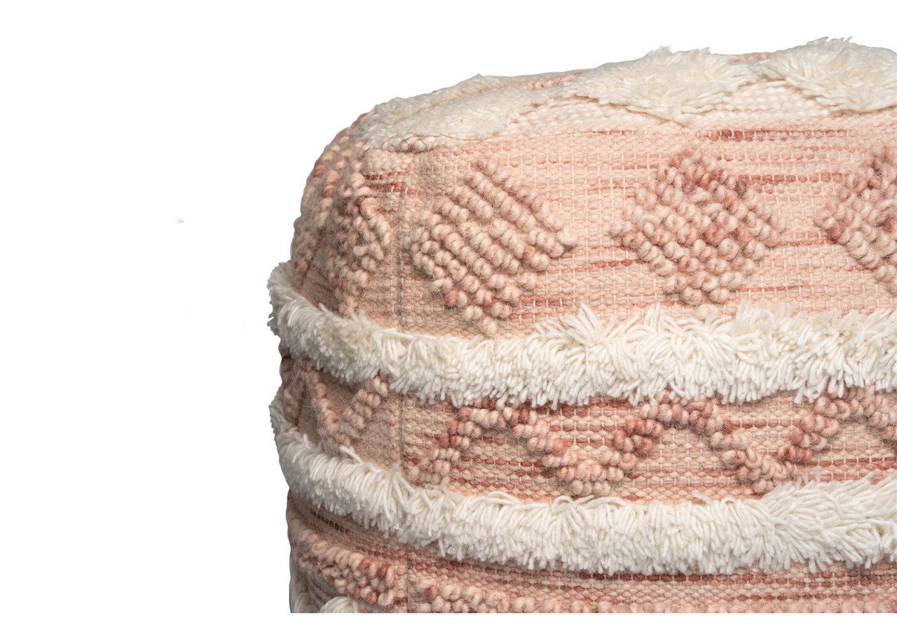 Pouf BOHIST 200 - Style Boho en rose et crème 50cm x 50cm - PWNDN-45-50 - me gusta
