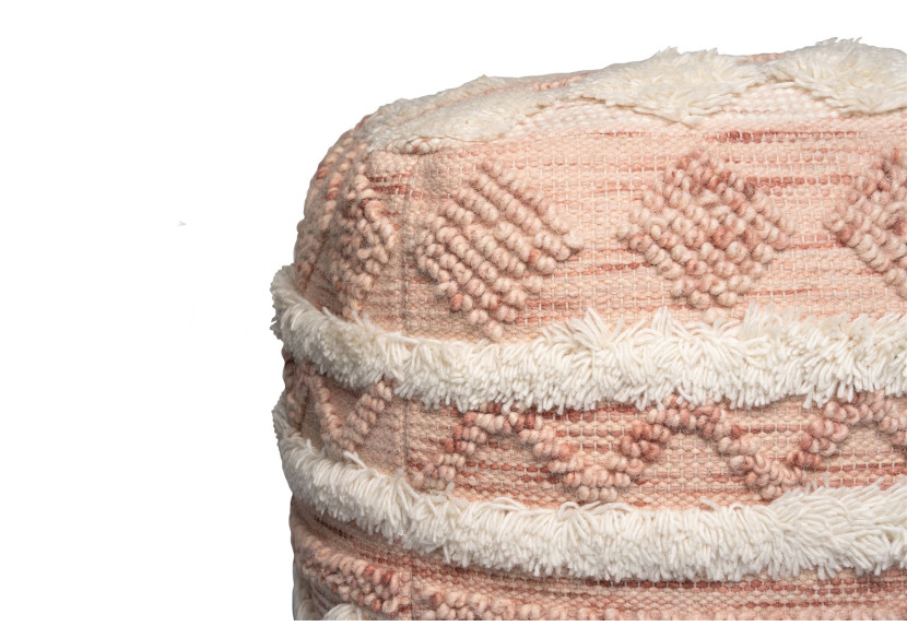 Pouf BOHIST 200 - Style Boho en rose et crème 50cm x 50cm - PWNDN-45-50 - me gusta
