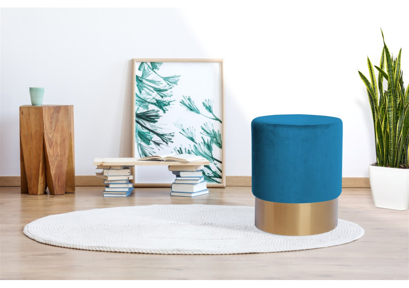 Hocker Nano 100 - Bleu, Design Élégant 35x42cm - YQLG2 - Kayoom