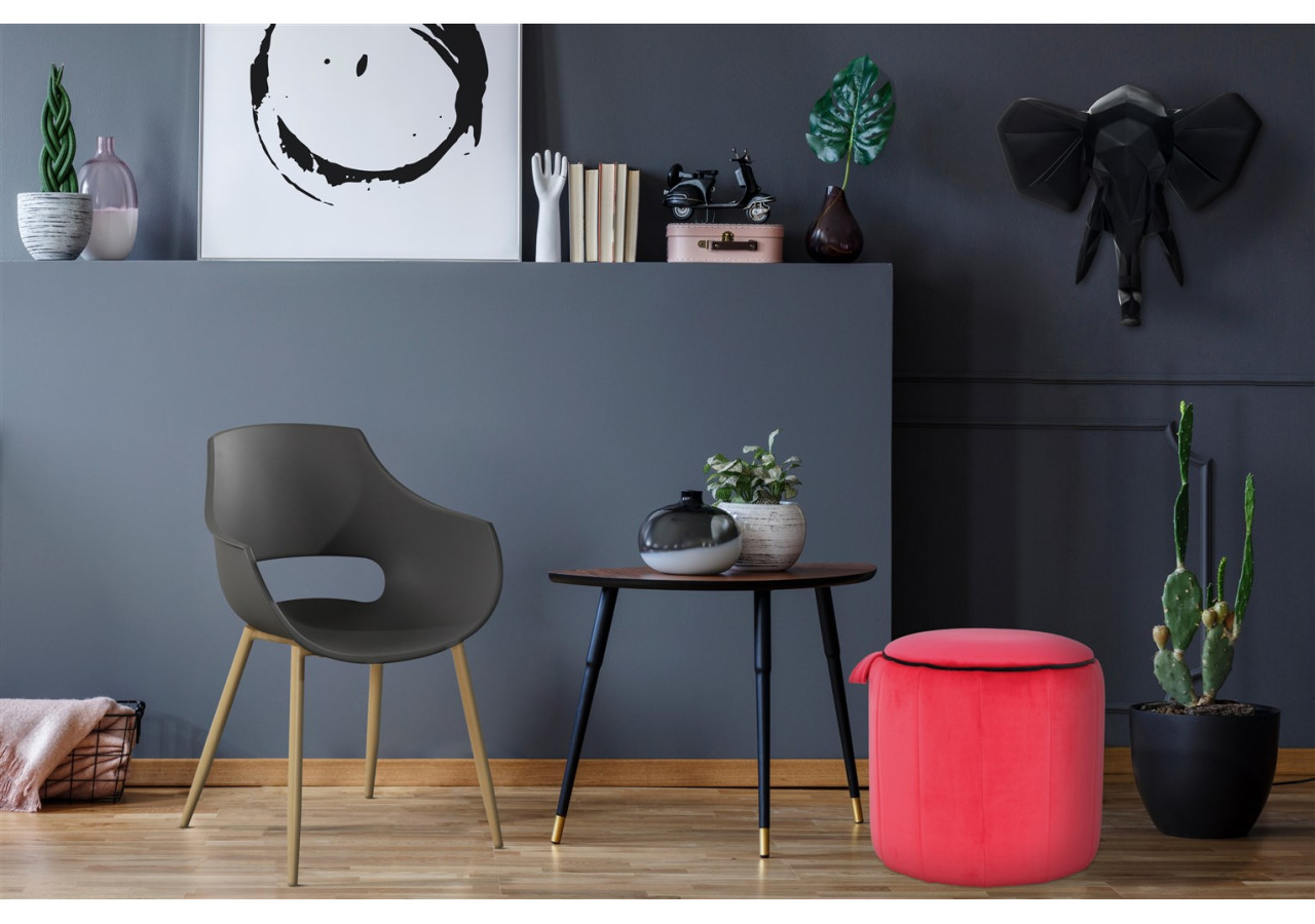 Hocker Reese 100 - Design moderne Rouge 43 x 42 cm - FVTSG - Kayoom