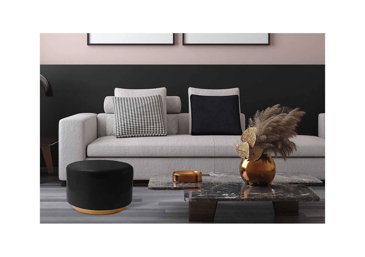 Hocker Artisse 250 - Pouf en métal noir 51,5 x 43 cm - 4WLYT-BLK - Kayoom