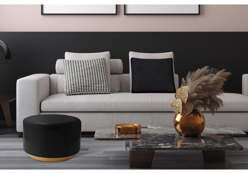 Hocker Artisse 250 - Pouf en métal noir 51,5 x 43 cm - 4WLYT-BLK - Kayoom