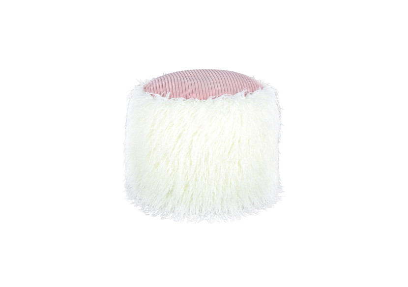 Pouf FELLPOUF BOBTAIL - Siège en fausse fourrure 45 x 38 cm - 5BQ5J - Kayoom