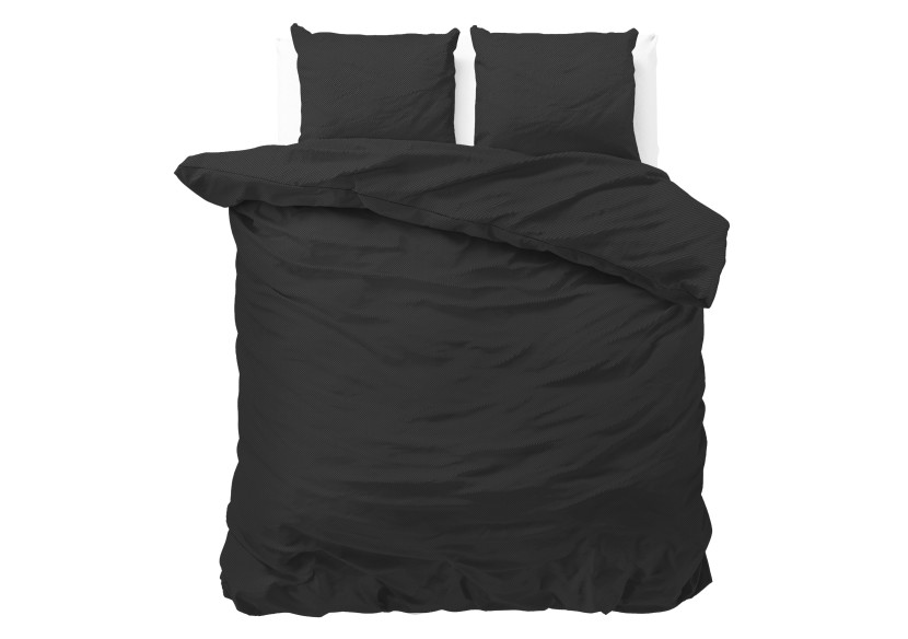 Housse de couette Satin Point Noir - 200 x 220 cm - 14016319 - Zensation