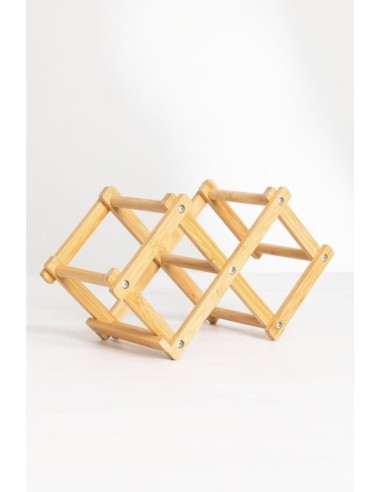 Casier à bouteilles pliable pour 3 bouteilles en bambou Pascal