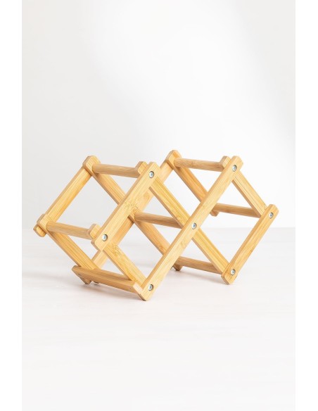 Casier à bouteilles pliable pour 3 bouteilles en bambou Pascal