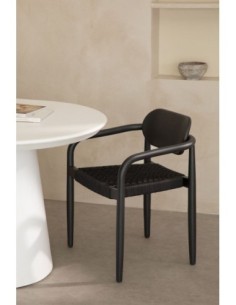 Chaise de salle à manger avec accoudoirs en bois naele Vintage