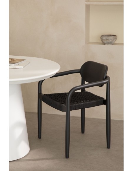 Chaise de salle à manger avec accoudoirs en bois naele Vintage