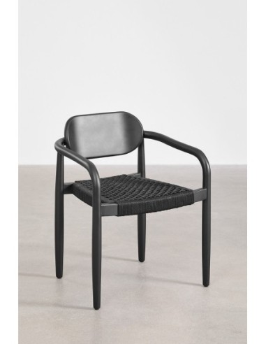 Chaise de salle à manger avec accoudoirs en bois naele Vintage