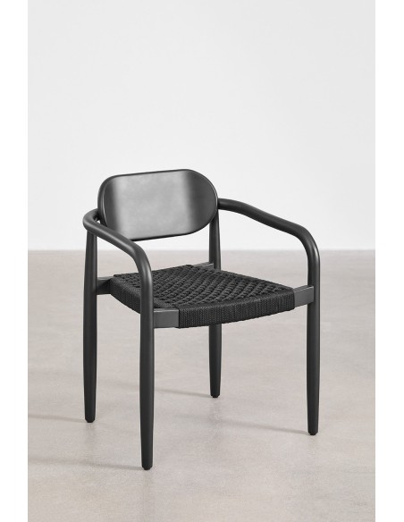 Chaise de salle à manger avec accoudoirs en bois naele Vintage