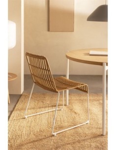 Chaise de salle à manger en rotin synthétique Aroa