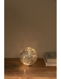 Boule décorative avec lumières LED en verre Ruirik