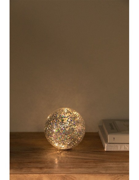 Boule décorative avec lumières LED en verre Ruirik