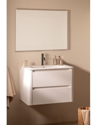 Ensemble de meubles de salle de bain en bois Egerton avec lavabo intégré