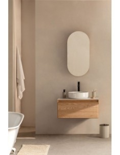 Ensemble de meubles de salle de bains en frêne Tedrik