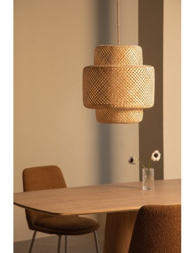 Lampe suspendue en bambou Ø45 cm Lexie Naturelle - Sklum