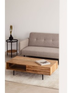 Table basse rectangulaire 120x60 cm en bois d'acacia Petter - Sklum