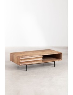 Table basse rectangulaire 120x60 cm en bois d'acacia Petter 2