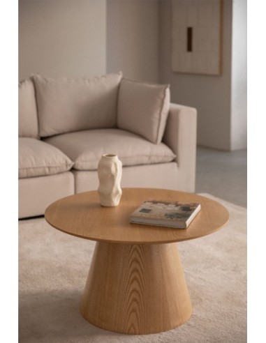 Table basse ronde Ø80 cm en bois Aura - Sklum