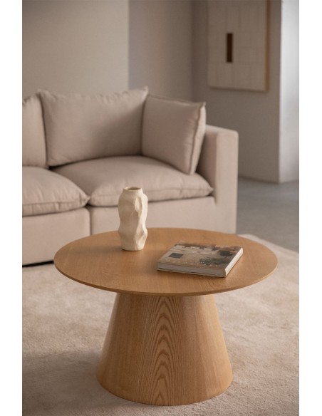 Table basse ronde en bois (Ø80 cm) Aura