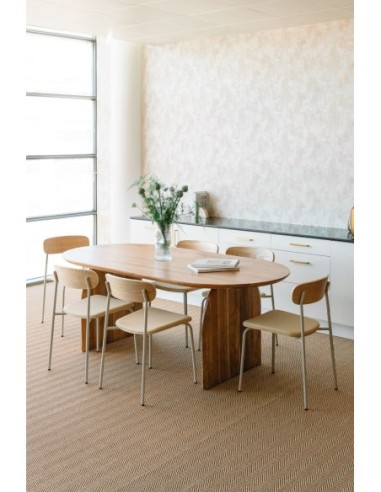 Table à manger ovale en bois d'acacia (200x100 cm) Bedum