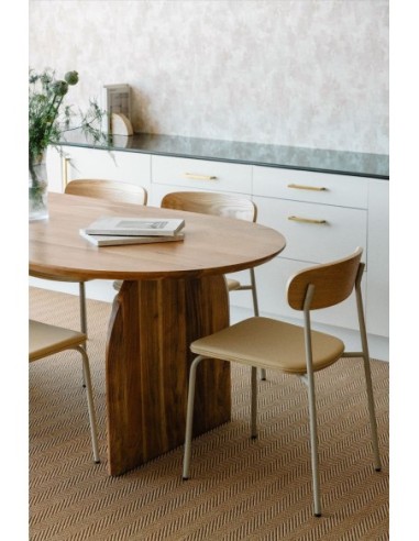 Table à manger ovale en bois d'acacia (200x100 cm) Bedum