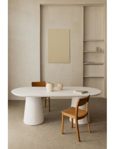 Table à manger ovale 220x95 cm en ciment Noemi