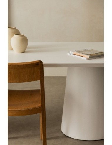 Table à manger ovale 220x95 cm en ciment Noemi