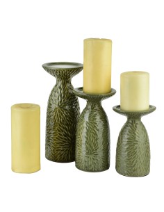 YARINE GREEN - Bougeoir tendance 10,5x8,5x16,5cm - HTTS1983 - Mondex