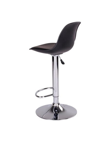 Chaise de Bar Trondheim - Noir avec pieds en chrome - 1001080 - House Nordic