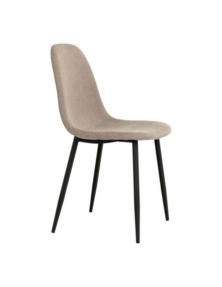 Chaise de Salle à Manger STOCKHOLM - Pierre avec pieds noirs - 1001132 - House Nordic