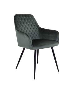 Chaise de Salle à Manger Harbo - Velours vert avec pieds noirs - 1001155 - House Nordic