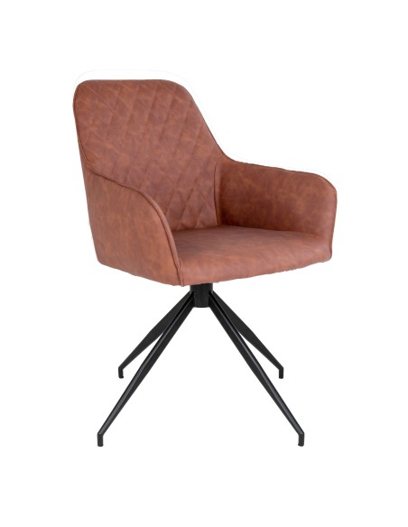 Chaise de Salle à Manger Harbo avec Rotation - Vintage brun avec pieds noirs - 1001165 - House Nordic
