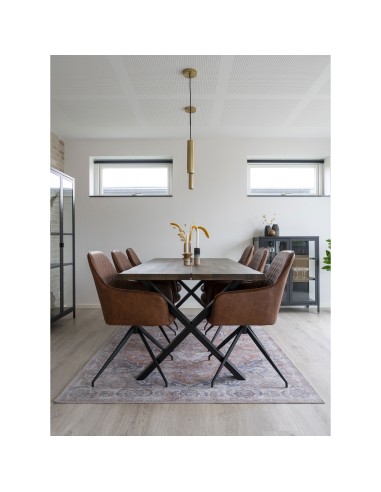 Chaise de Salle à Manger Harbo avec Rotation - Vintage brun avec pieds noirs - 1001165 - House Nordic