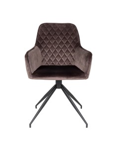 Chaise de Salle à Manger Harbo avec Rotation - Velours champignon avec pieds noirs - 1001168 - House Nordic 2