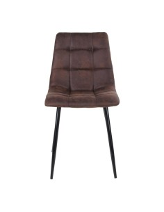 Chaise de Salle à Manger Middelfart - Microfibre marron foncé avec pieds noirs - 1001191 - House Nordic 2