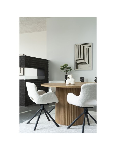 Chaise de Salle à Manger Amorim - Boucle off-white avec rotation - 1001186 - House Nordic