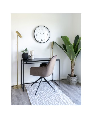 Chaise de Salle à Manger Harbo avec Rotation - Velours champignon avec pieds noirs - 1001168 - House Nordic