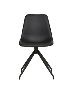 Chaise de Salle à Manger MONACO - Tissu PU noir avec rotation - 1001281 - House Nordic 2