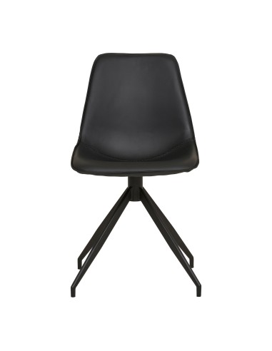 Chaise de Salle à Manger MONACO - Tissu PU noir avec rotation - 1001281 - House Nordic