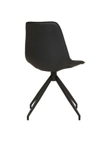 Chaise de Salle à Manger MONACO - Tissu PU noir avec rotation - 1001281 - House Nordic